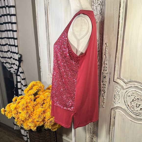 MICHAEL Michael Kors Sequin Sleeveless Top - Pink - Picture 5 of 9
